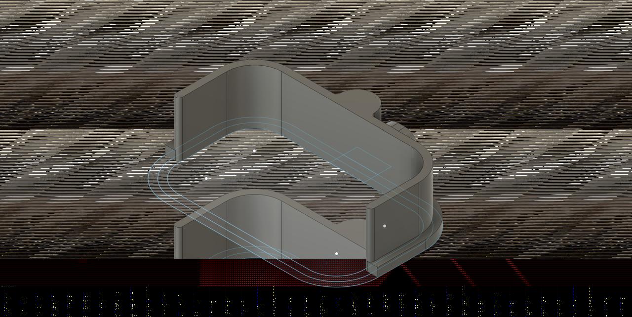 Side render showing the curved ergonomic form