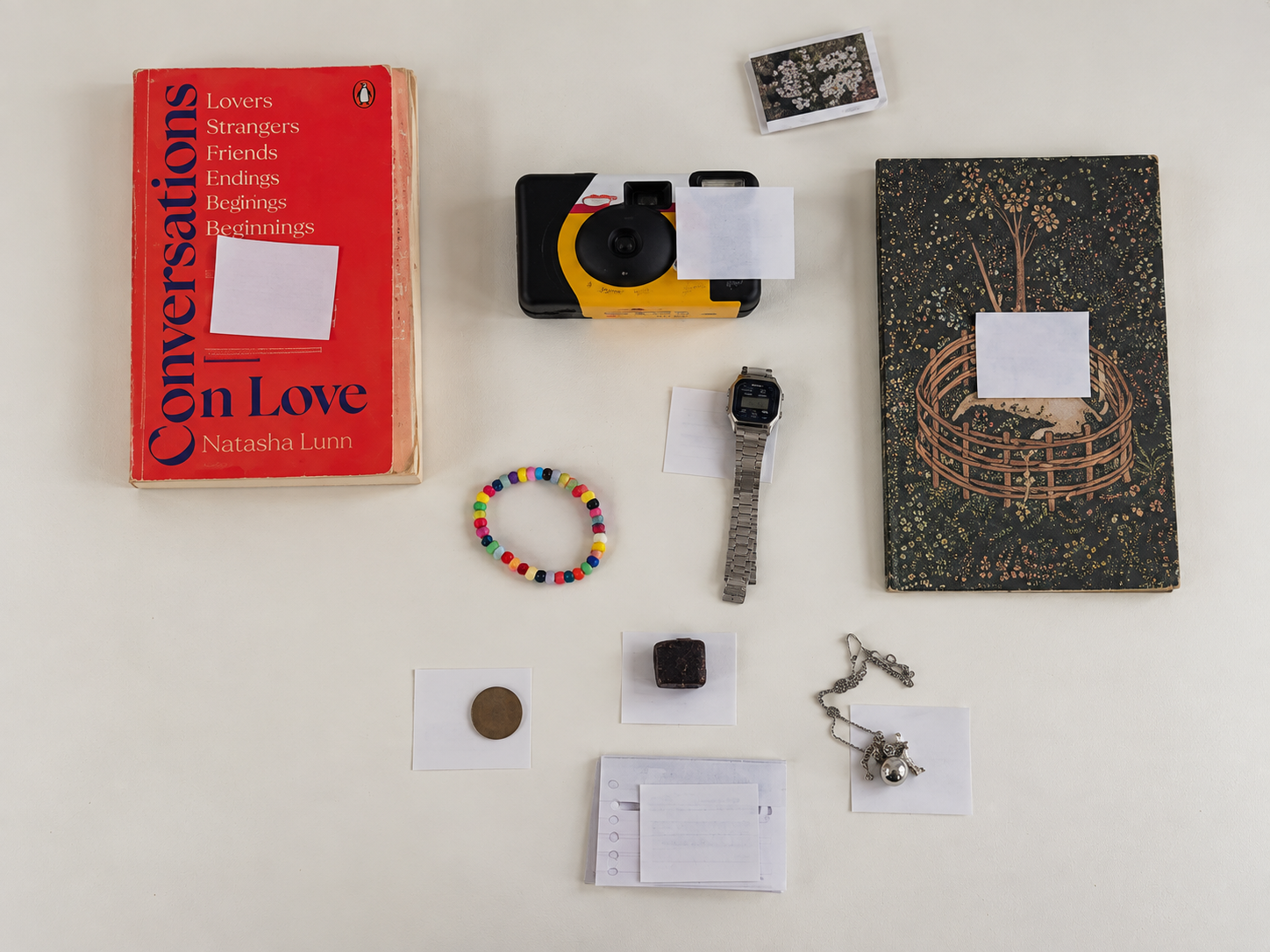 Everyday objects arranged for the project's earliest participant conversations